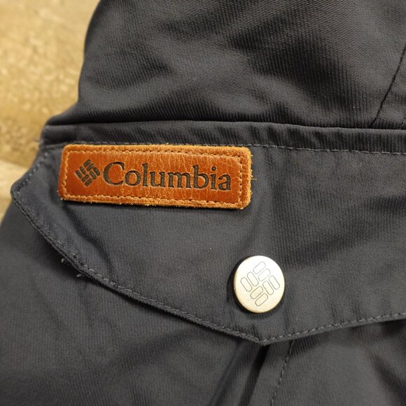 Columbia Hooded Insulated Jacket Women’s Large Navy Winter Sherpa Trim - Picture 2 of 16
